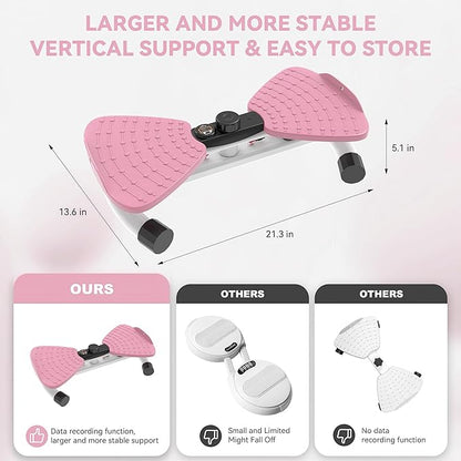 renZEC Waist Twister Machine, Adjustable Exercise Twist Board for Women Men, Noiseless Ab Twister for Home Gym Equipment, 330 lbs Capacity | Track Time, Reps, Calories with Digital Display