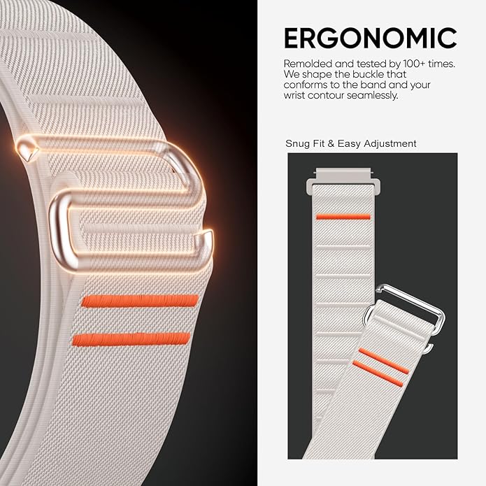 Suitisbest S-Hook Sport Band Compatible with Samsung Galaxy Watch 6 5 4 7 FE Band, Watch 6/4 Classic, Watch 5 Pro, Durable and Adjustable Nylon Loop Strap for Galaxy Active1/Active2