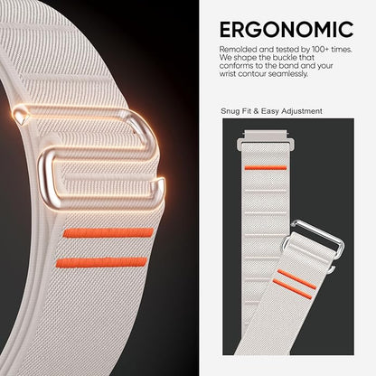 Suitisbest S-Hook Sport Band Compatible with Samsung Galaxy Watch 6 5 4 7 FE Band, Watch 6/4 Classic, Watch 5 Pro, Durable and Adjustable Nylon Loop Strap for Galaxy Active1/Active2