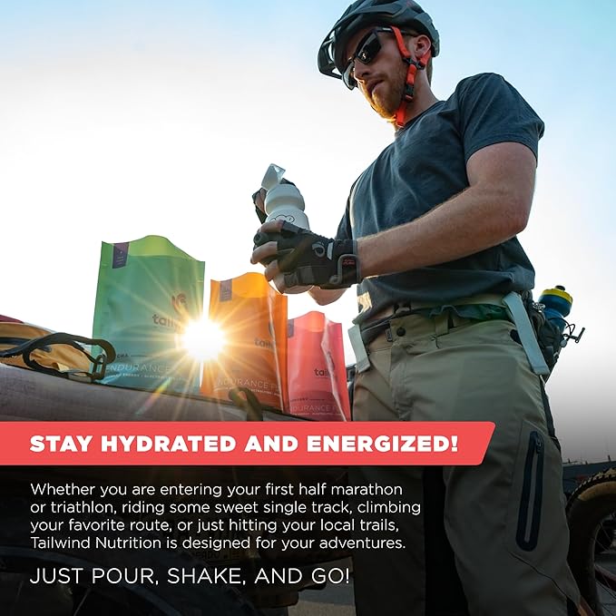 Tailwind Nutrition Endurance Fuel, Carbohydrate & Electrolyte Sports Drink Mix Powder, Gluten-Free, Vegan, Raspberry Buzz, 50 Servings (Caffeinated)