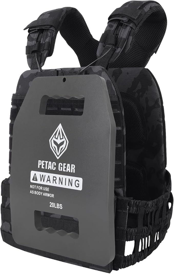 PETAC GEAR Tactical Weights Plates For Weighted Vest For Men Workout,5/10/15/20 LBS Weight Strength Training Vests Equipment Workout Gear