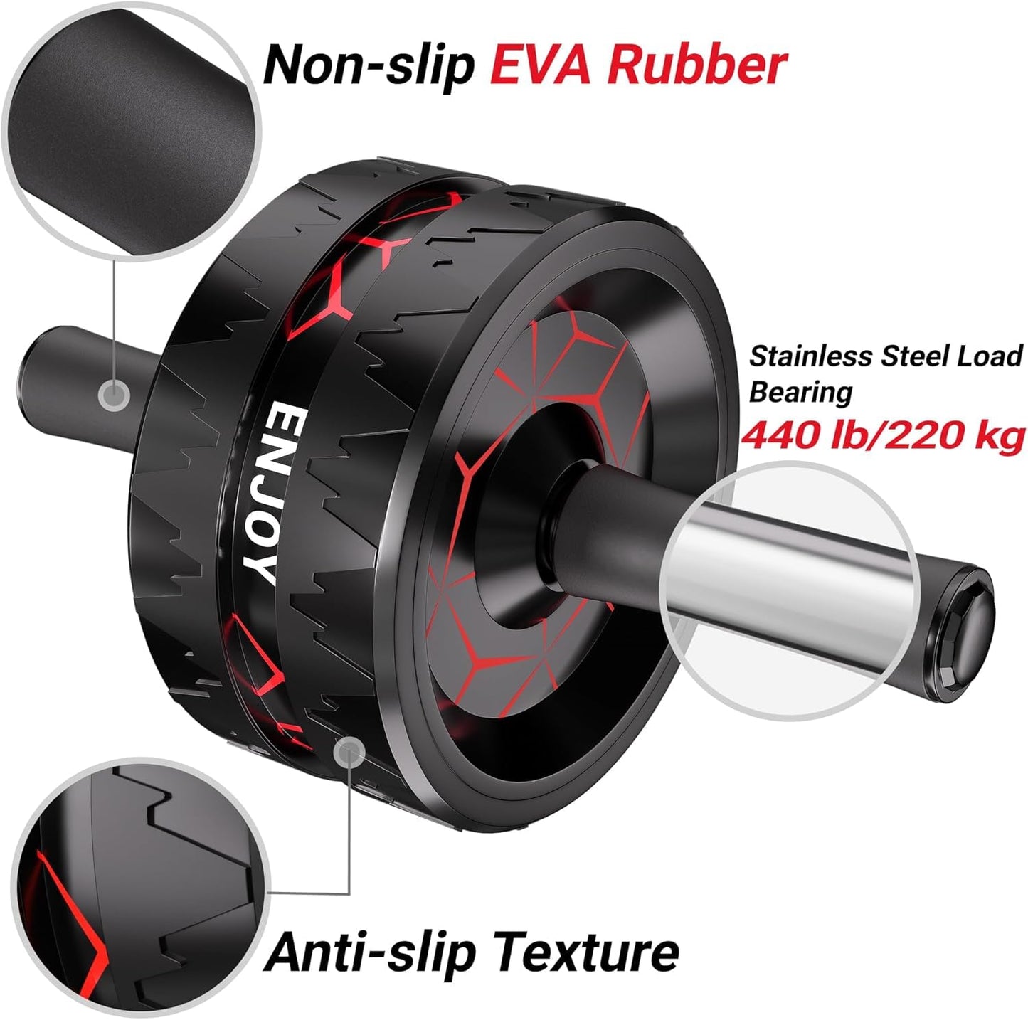 Readaeer Ab Roller Wheel, Ab Exercise Wheels Kit with Ab Roller, Resistance Bands, Knee Mat, Jump