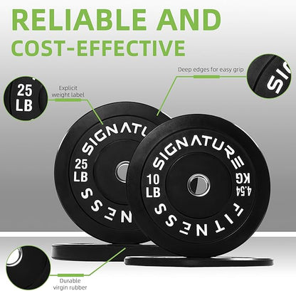 Olympic Bumper Plates Set, 2" Weight Plates for Strength Training & Weightlifting, Paris or Set or Set with Barbell, Multiple Options
