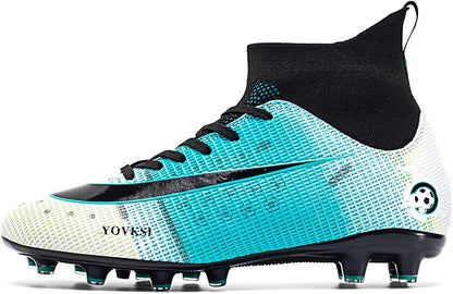 Men's High Tops Soccer Shoes,Lace-Up Athletic Football Cleats Lightweight Indoor/Outdoor TF AG Turf Training Soccer Cleats Sneaker