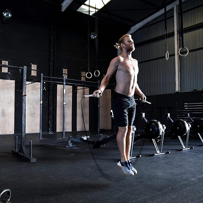 𝐒𝐩𝐞𝐞𝐝 𝐉𝐮𝐦𝐩 𝐑𝐨𝐩𝐞 𝐟𝐨𝐫 𝐅𝐢𝐭𝐧𝐞𝐬𝐬 - Skipping Rope for Women Men Exercise with Adjustable Length Jumping Rope and Alloy & Silicone Handles Suitable for Workout Boxing Home Gym