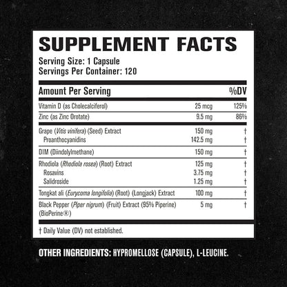 Jacked Factory Androsurge Estrogen Blocker for Men - Natural Testosterone Booster for Men & Estrogen Metabolizer with Tongkat Ali, DIM, Long Jack & More - Test Booster & Muscle Builder - 120 Count