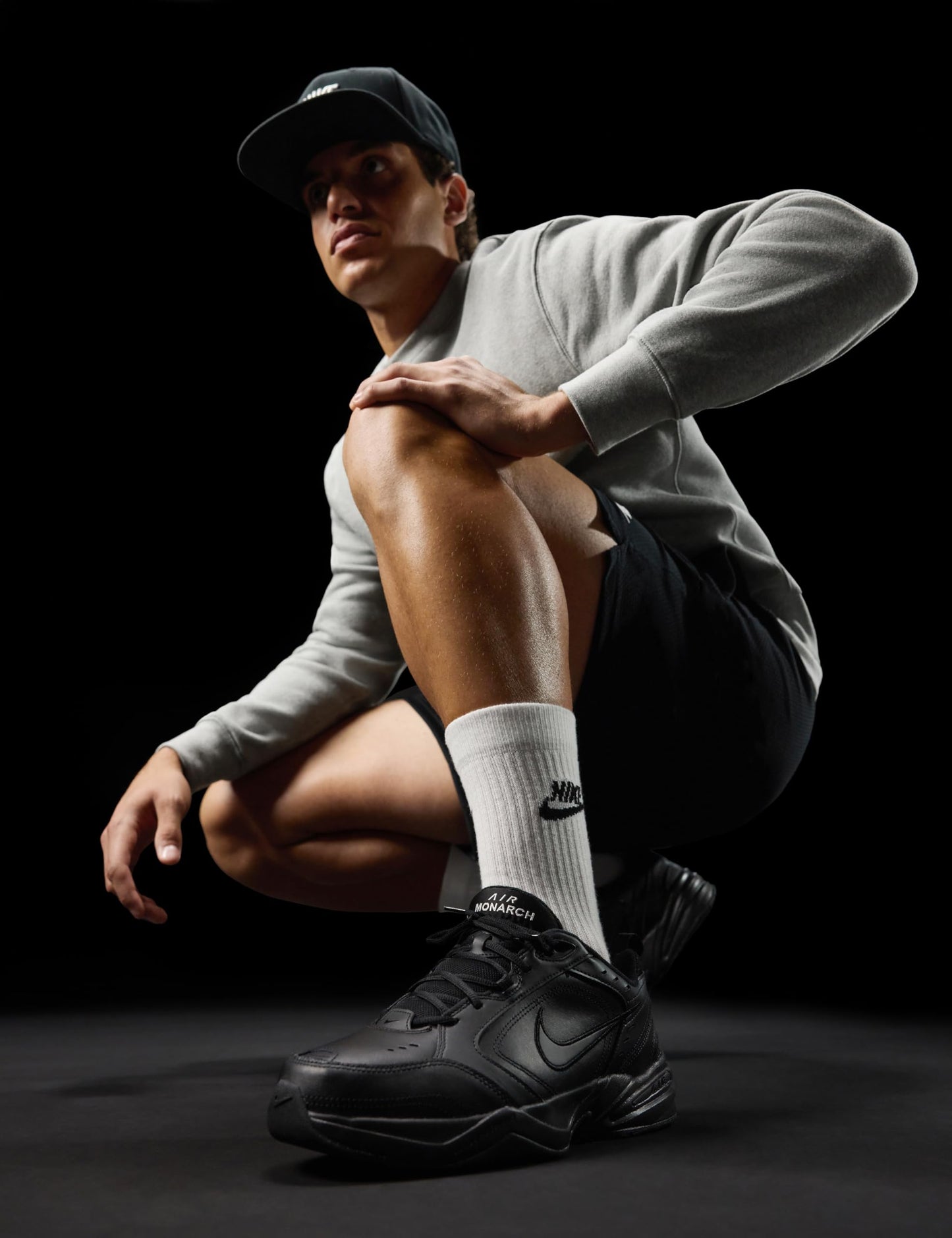 Nike Men's Air Monarch IV Training/Workout Shoes, Black/Black, 10.5 Extra Wide