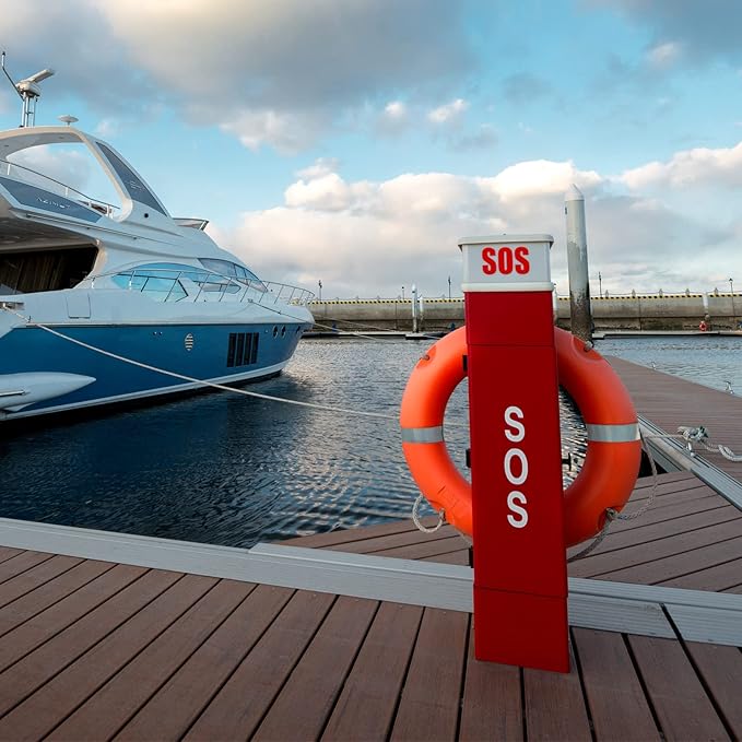 28/23 Inch Boat Safety Throw Ring Set, 98.4FT Floating Lifesaving Rope, 2.5/1.5 KG International Standard, Outdoor Professional Throwing Ring Rope Rescue Lifeguard Lifesaving