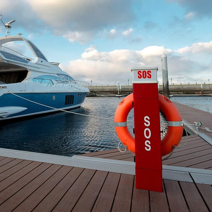 28/23 Inch Boat Safety Throw Ring Set, 98.4FT Floating Lifesaving Rope, 2.5/1.5 KG International Standard, Outdoor Professional Throwing Ring Rope Rescue Lifeguard Lifesaving