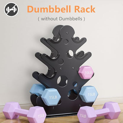 Dumbbell Rack Stand Only(Dumbbells Not Included) - Dumbbell Storage Rack with/without Wheels, Space Saver for Home Gym.