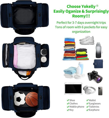 Sports Duffel Bag 26 Inch Travel Gym Duffle - Navy Blue