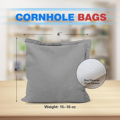 GSE Games & Sports Expert Set of 8 Premium Weather Resistant Cornhole Bags. Regulation Size and Weight Bean Bags for Cornhole Toss Games (Several Styles Available)
