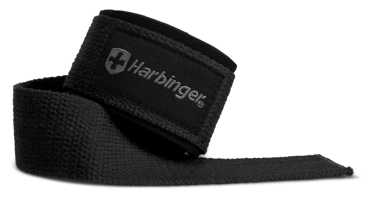 Harbinger Padded Cotton Lifting Straps with NeoTek Cushioned Wrist, 21.5 Inch Length, 1.5 Inch