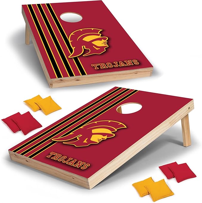 2' x 3' Solid Wood Cornhole Set with Direct Print HD Team Graphics – Great Gift for Any NCAA Fan! Bean Bag Toss Family Outdoor Games