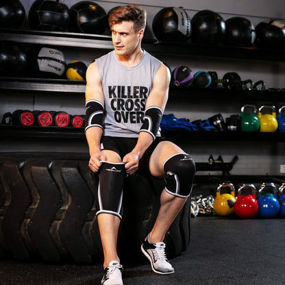 Knee Sleeves (1 Pair)，7mm Compression Knee Braces for Heavy-Lifting,Squats,Gym and Other Sports
