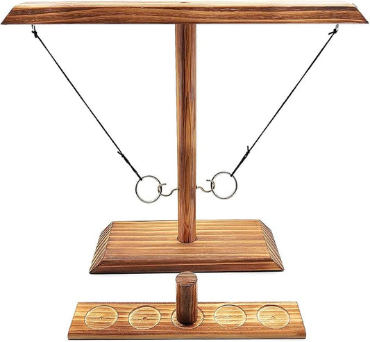 Hook and Ring Game Handmade Wooden Toss Game for Kids and Adults,Yard Games,Toss Game for