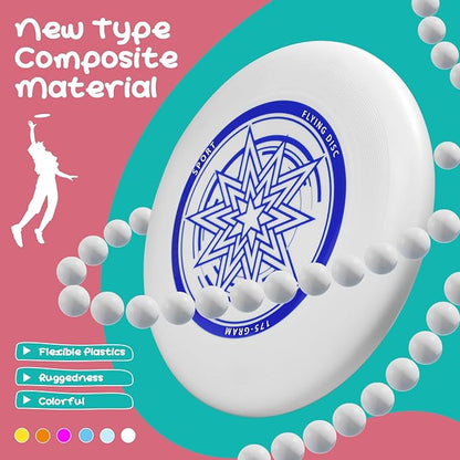 Outdoor Flying Disc 175g,Adult Sport Disc Set for Competitive and Pro Players,Flying Disc Set Includes 1 Glow in The Dark Flying Disc for Beach Pool Game, Camping and Backyard