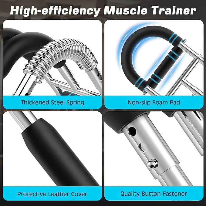 MoKo Twister Arm Trainer, Arm Exerciser Adjustable Resistance Levels from 60-170 lbs, Chest Workout Equipment for Enhancing Upper Body Muscle, Arm Strength Trainer with Jump Rope & Wrist Guards