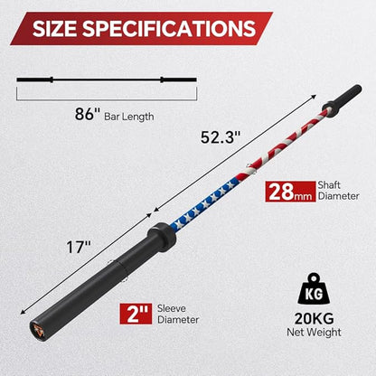 7FT Olympic Barbell Bar with Weight Plate Set Combo, Solid Olympic Bar with Bearings, 700Lbs Capacity Weight Bar for Home Gym Strength Training, Weightlifting, Powerlifting, Fit for 2" Olympic Plates