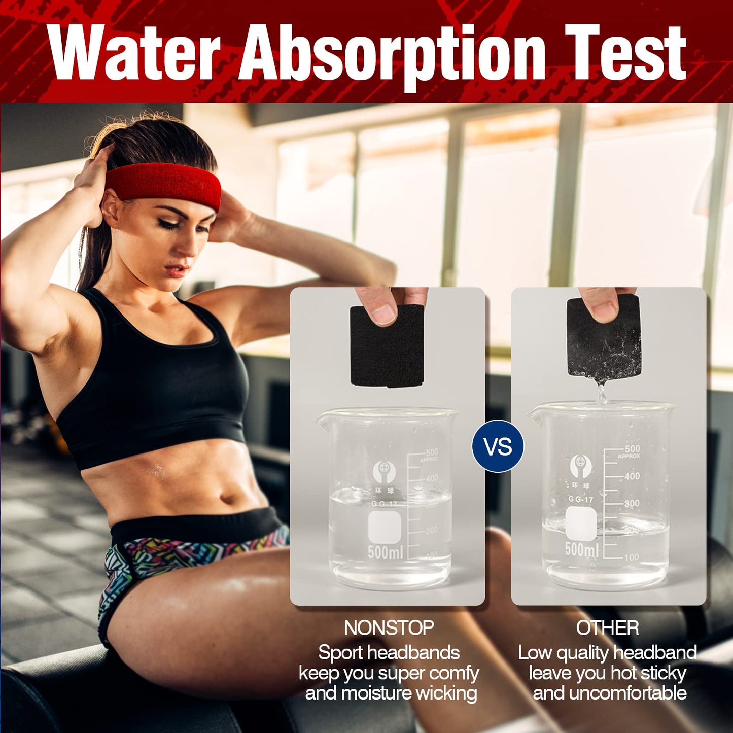 NONSTOP Mens Headband Sweatbands for Men Women, Sweat Wicking Head Bands Mens Sports Towel