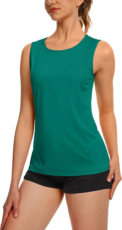 TACVASEN Women's UPF 80+ Workout Tank Top Sleeveless Quick Dry Sun Protection Hiking Athletic Gym Yoga Running Shirts
