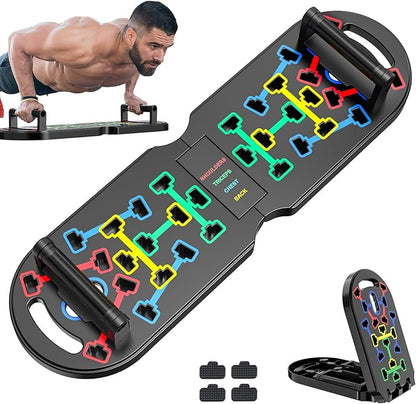 Portable Home Gym Workout Equipment, Push Up Board, Pilates Bar & Fitness Accessories with Resistance Bands for Upper Body Strength Training Full Body Workout at Home