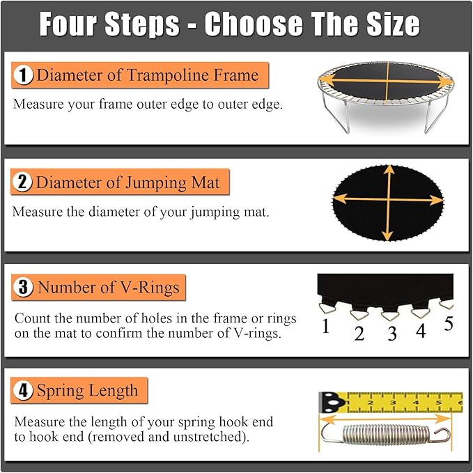 Trampoline Mat, Dia:80", Fits 8FT Round Frame, with 48 V-Rings and Spring Tool, Replacement Jumping Mat for Reinforce, UV-Resistant