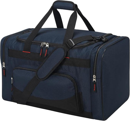 22 inch Gym Bag for Men - 55L Large Travel Duffle Bag Sports Equipment Bag with Multiple Zippered Pockets,Outdoor Workout Duffle Bag for Overnight Weekend - Navy Blue