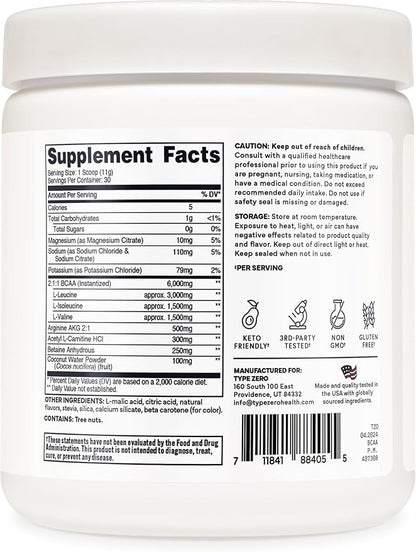 Ultra Clean Vegan BCAA Powder + Electrolytes (Peach Mango | 6G) 2:1:1 Sugar-Free/No Sucralose BCAAs Amino Acids Supplement for Women/Men - Best BCAA Vegan Amino Acids After Post Workout Recovery Drink