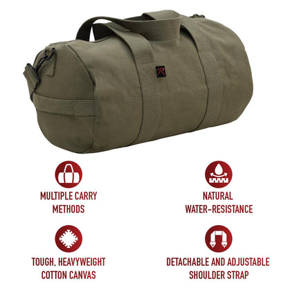 Rothco Canvas Shoulder Duffle Bag Duffel Gym Bag for Men Women Sports Duffel Bag, Olive Drab, 19