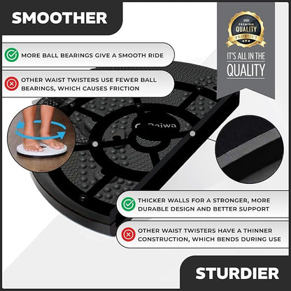 Daiwa Felicity Figure Trimmer Ab Twister Board - Waist Twister Machine for Core & Abs Exercise - Waist Twisting Fitness Tool, Dizzy Disc Twist Board for Slimming Workout with 8 Magnets Reflexology