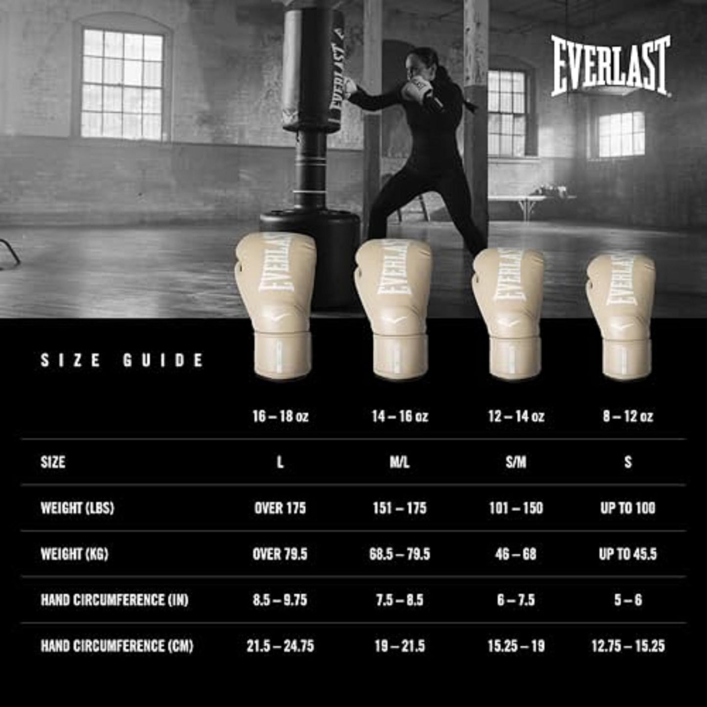 Everlast Elite 2 Womens Boxing Gloves | Heavy Bag Training | Tan | 12oz
