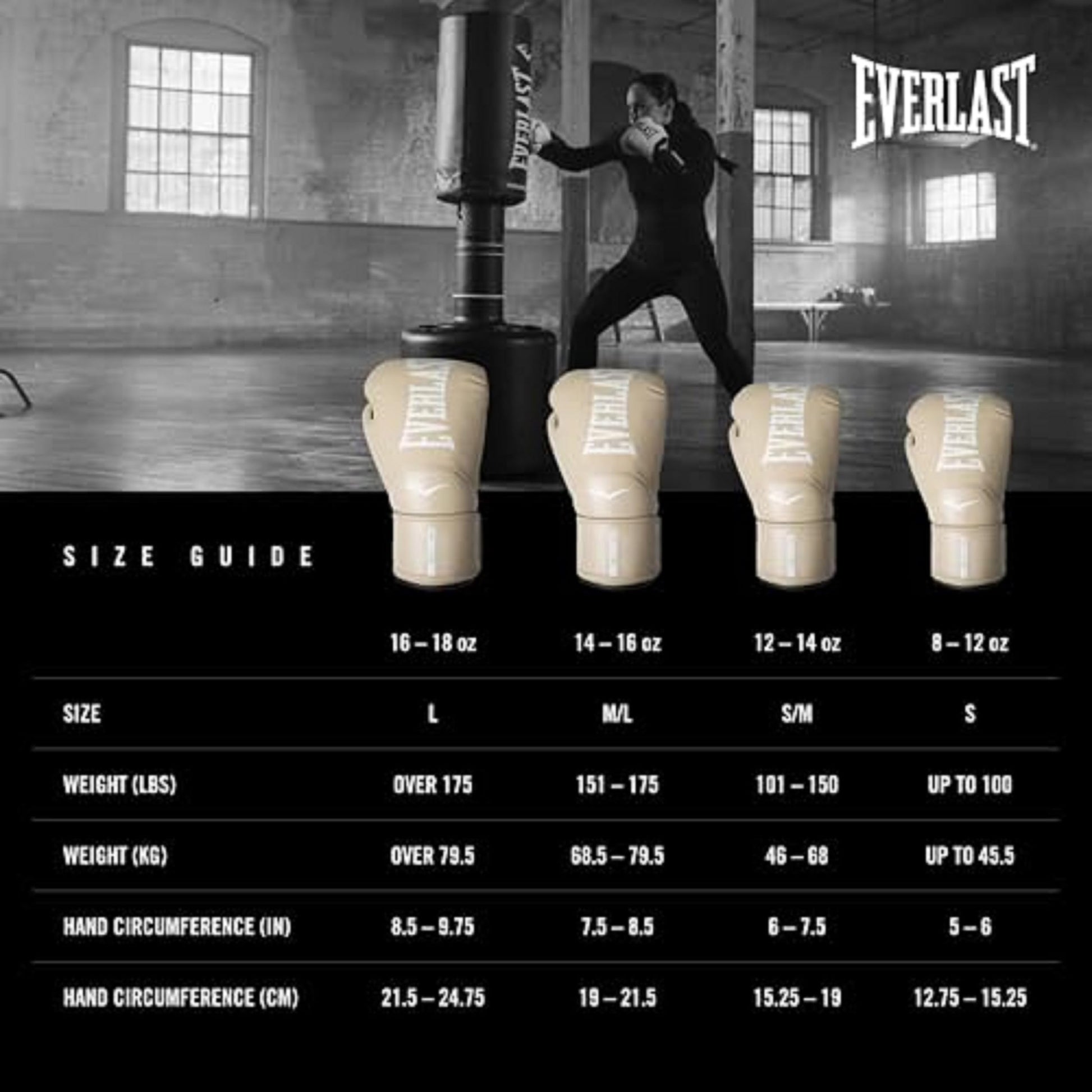 Everlast Elite 2 Womens Boxing Gloves | Heavy Bag Training | Tan | 12oz