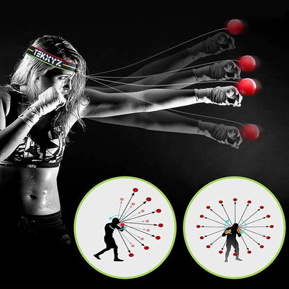 TEKXYZ Boxing Reflex Ball, 2 Difficulty Levels Boxing Ball with Headband, Perfect for Reaction, Agility, Punching Speed, Fight Skill and Hand Eye Coordination Training