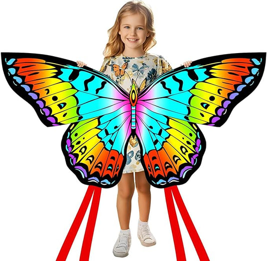 Butterfly Kites for Kids & Adults, Easy to Fly Design with Long Tail for Stability, for Kids Ages