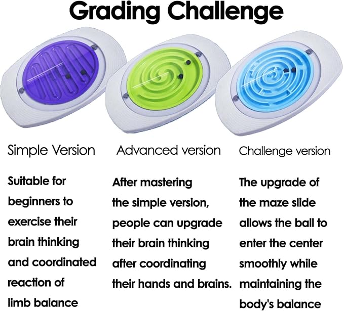 Balance Board Rocker Maze, Dynamic Maze Balance Board with Marble Maze, Core Trainer & Stability Wobble Board for All Ages, Anti-Slip Design, Durable PE Construction, Ideal for Fitness, Rehab, & Family Fun