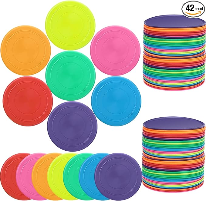Vinsot Flying Discs Bulk Flying Discs for Kids Soft Rubber Flyer Disk Outdoor for Children Adults for Sports Party Favors, 7 Colors