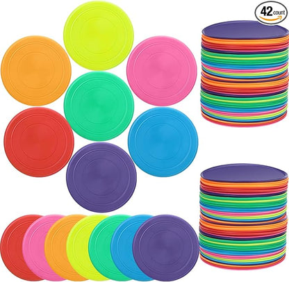 Vinsot Flying Discs Bulk Flying Discs for Kids Soft Rubber Flyer Disk Outdoor for Children Adults for Sports Party Favors, 7 Colors