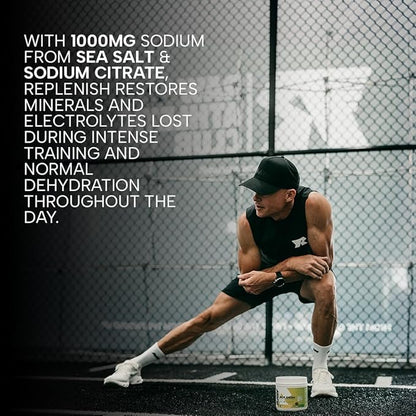 RAW Replenish, Premium Electrolytes Powder Recovery Formula, Lemon Lime (60 Servings) - Flavored Electrolyte Drink Mix Supplement for Hydration, Replenishment, Endurance & Performance Workouts