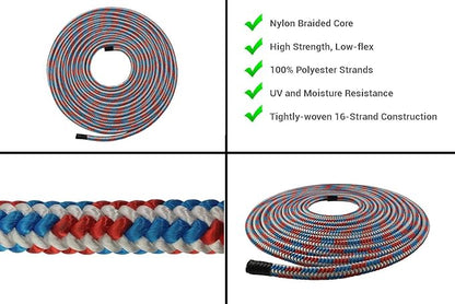 Pelican Arborist-16 Strand 12.7 mm (1/2 inch) Arborist - 7000 lbs Breaking Strength - Static Climbing Rope Used for Arborists - 150 ft - Plain End