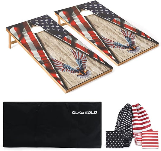Cornhole Set, Corn Holes Outdoor Game, Regulation Cornhole Boards, Portable Cornhole Set, Classic