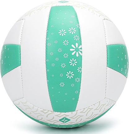 Beach/Water/Sand Volleyballs, Outdoor/Indoor Official Size, Soft Touch Volleyball for Beginners, Cute Volley Ball for Girls/Kids/Youth, Ideal Gifts with Pump for Backyard, Pool, Middle School