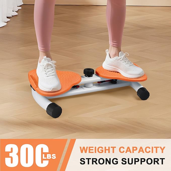 Waist Twister Machine, Ab Twister Board with Resistance Bands - 300 lbs Capacity Home Exercise Equipment for Belly Fat, Core Workout - Noiseless & Anti-Slip for Women/Men