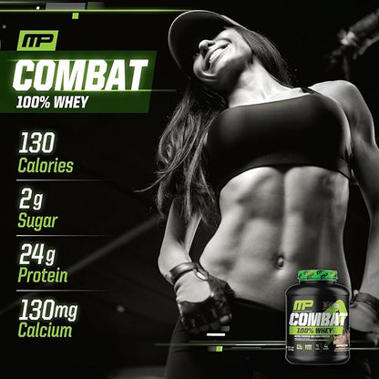 MusclePharm Combat 100% Whey Protein Powder, Cappuccino Flavor, Fast Recovery & Muscle Gain with Whey Protein Isolate, High Protein Powder for Women & Men, Gluten Free, 5 lb, 70 Servings