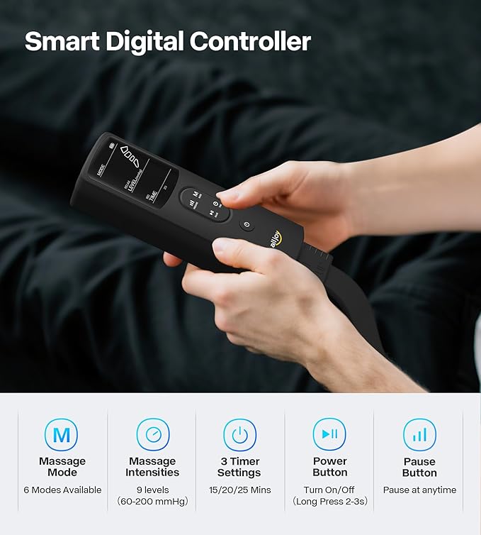 ALLJOY Pro-Grade Leg Massager Recovery Boots, Leg Compression Massager for Circulation and Pain Relief, Sequential Compression Boots for Fast Recovery, Gifts for Men Women