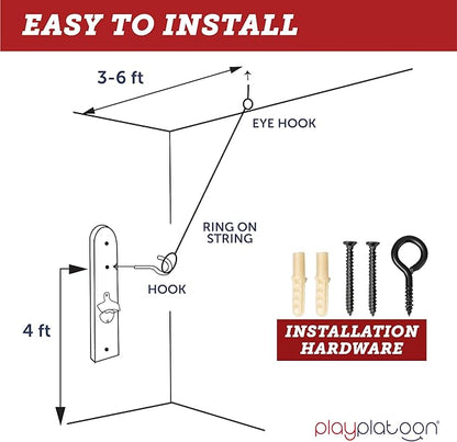 Play Platoon Hook and Ring Toss Bar Game for Adults - Wood Toss Ring Game for Adults - Perfect Home, Basements, & Bar Gifts