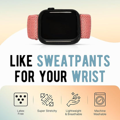 Braxley Bands - Organic Cotton Watch Bands For Women and Men, Compatible With All Apple Watch Sizes and Series - Washable, Sweat-Absorbent, Breathable Fit, Elastic Smart Watch Bands