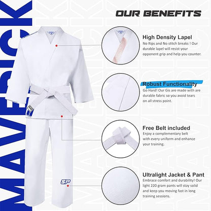 Starpro Karate Gi for Kids & Adults – Lightweight Uniform with Jacket Pants & Free Belt – Ideal for Beginners