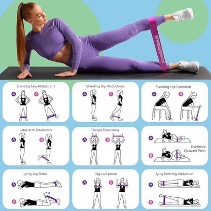 Resistance Band Pull Up Assistance Bands,Set of 5 Resistance Heavy Duty Exercise Stretch Fitness Bands for Stretching Power Lifting Workout Training with Instruction Guide