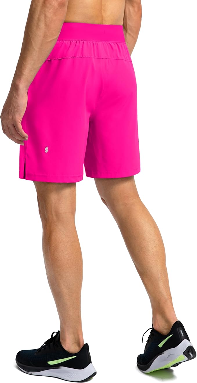 Men's Running Shorts with Zipper Pockets 9 Inch/ 7 Inch / 5 Inch Lightweight Quick Dry Gym Workout Athletic Shorts for Men(7 inch)